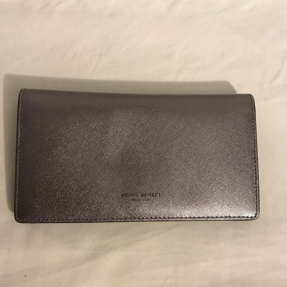 Henri Bendel Metallic Silver Wallet